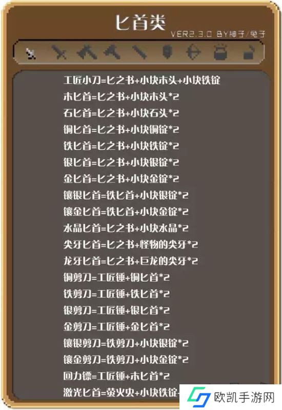 锻冶屋英雄谭合成表大全 锻冶屋英雄谭合成表一览